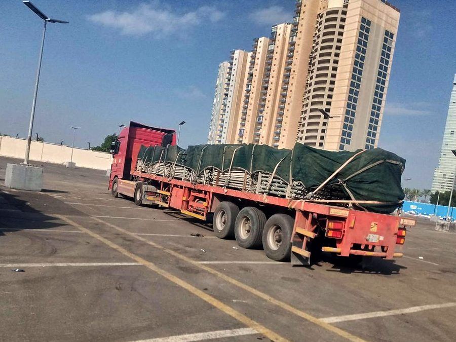 Tarped load on a flatbed